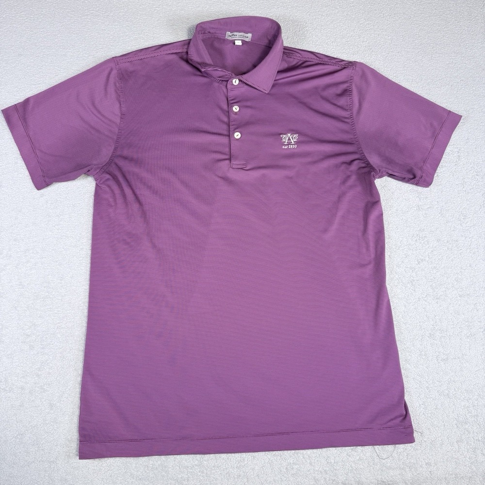 Peter Millar Austin Country Club Summer Comfort Golf Polo Striped Shirt Men's M